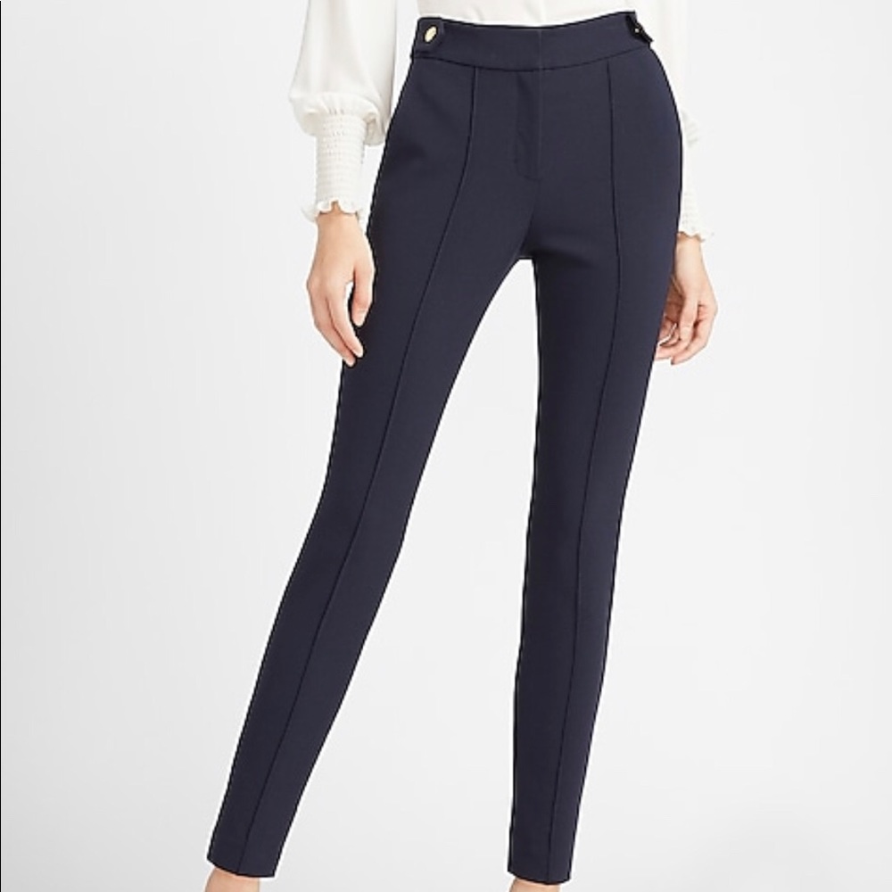 NWT Express High Waisted Soft & Sleek Button Tab Skinny Pant